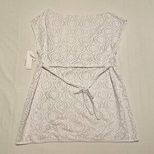 Freya White Mesh Swim Cover Up Top Womens Size Medium